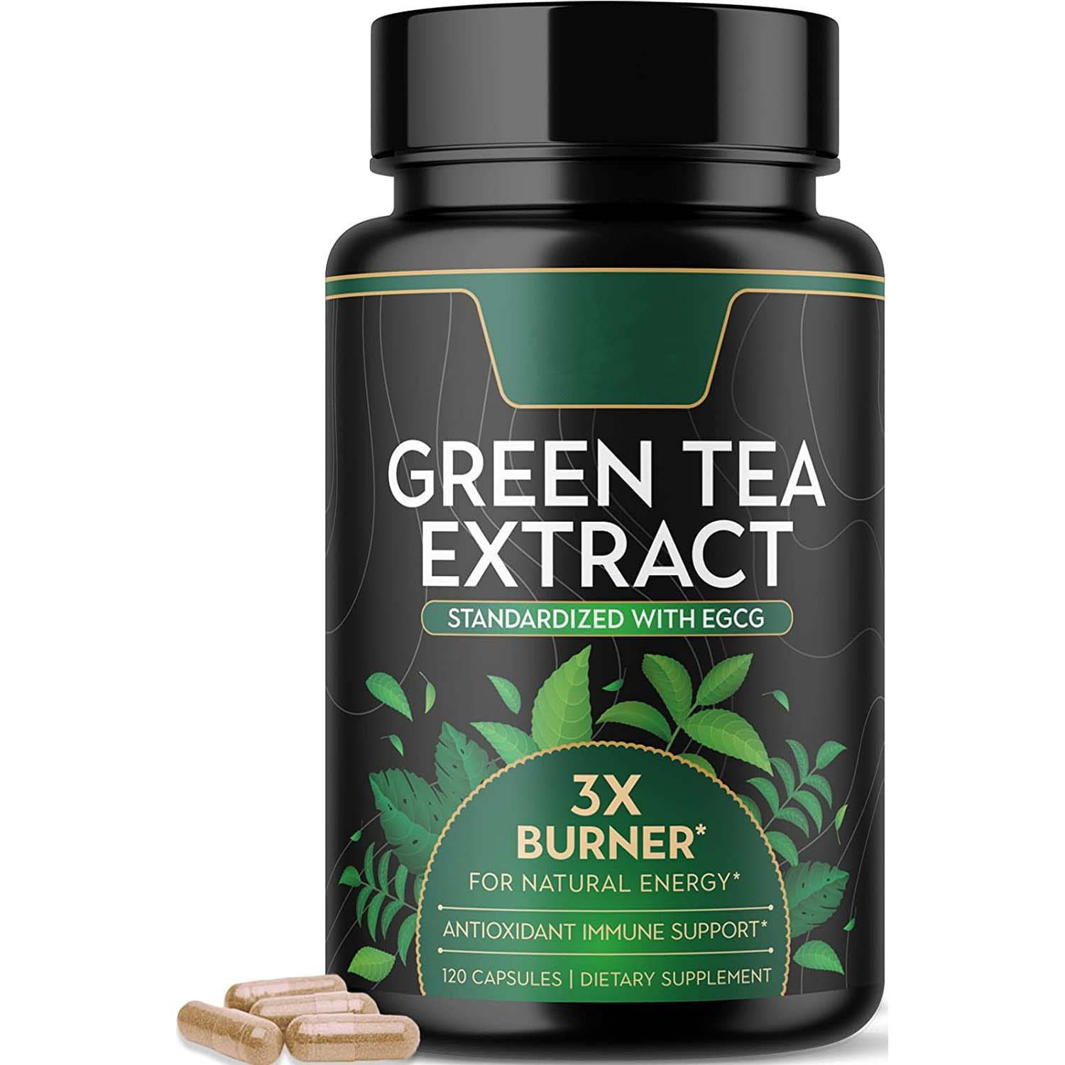 优质天然标准化绿茶提取物胶囊，含EGCG，用于体重管理日常能量胶囊